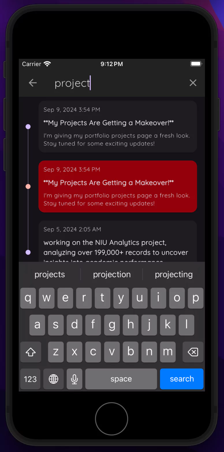 Search Status Screen