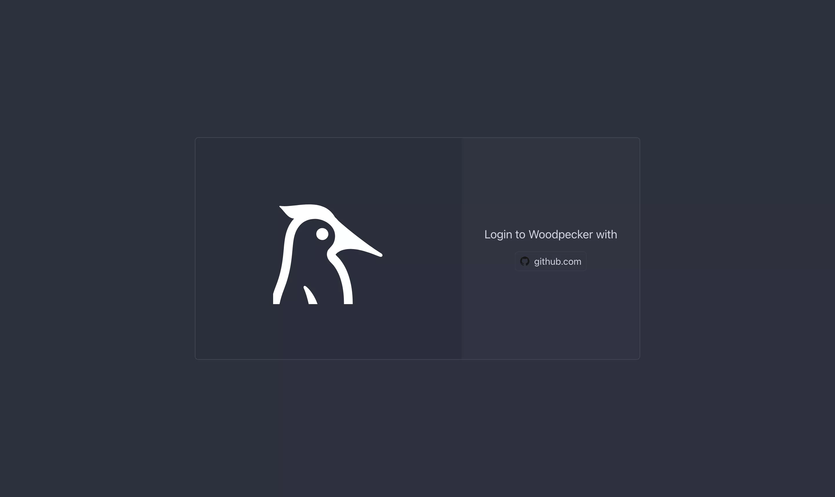 Woodpecker login page and the GitHub OAuth authorization prompt