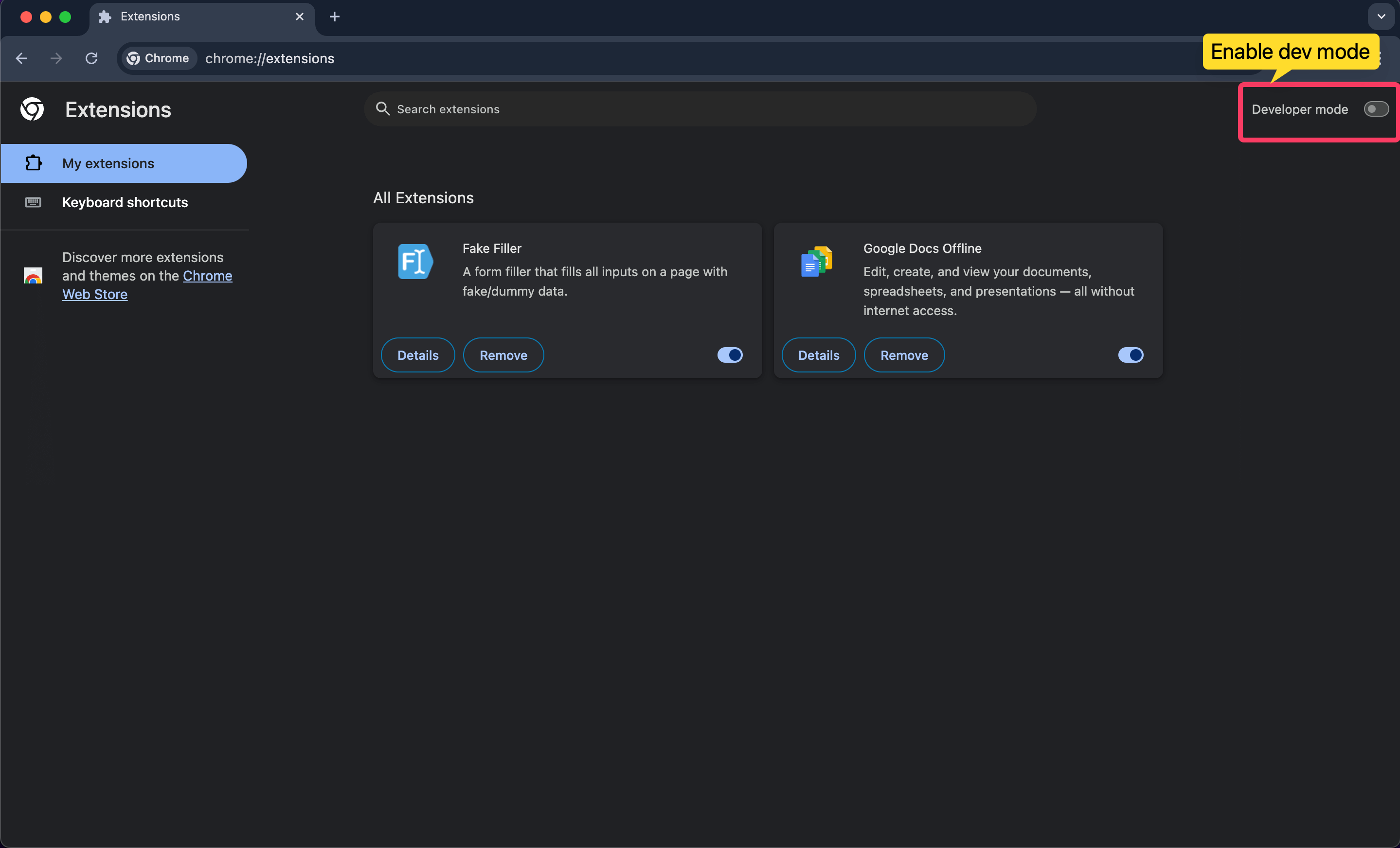 Enable Developer Mode