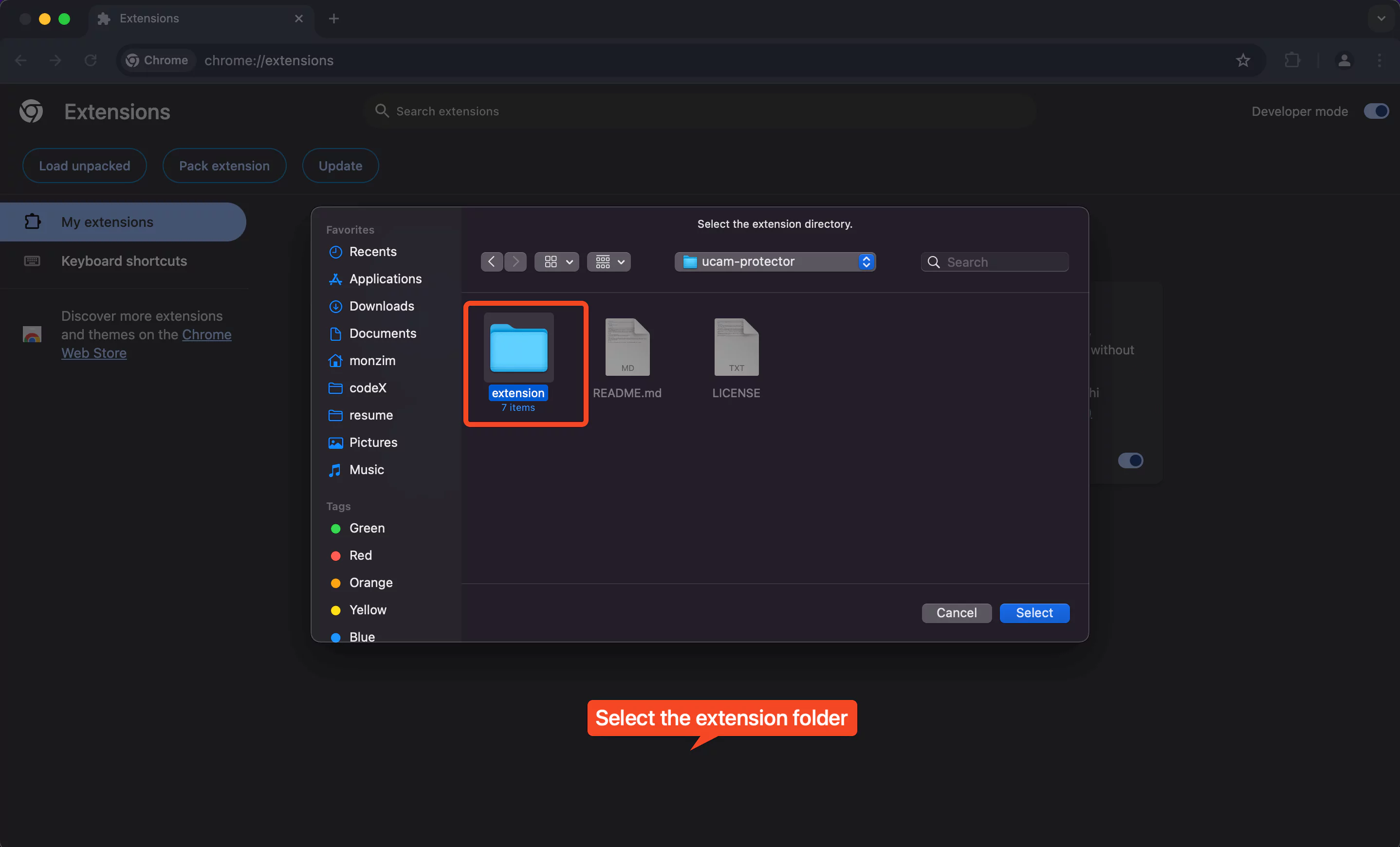 Load Unpacked Extension